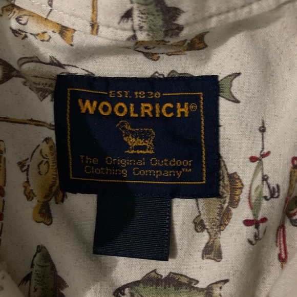 Men’s vintage Woolrich button down short sleeve shirt 2XL BirchFreshwater Fish - Picture 3 of 8
